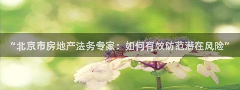 新宝5登录霸：“北京市房地产法务专家：如何有效防范潜在风险”
