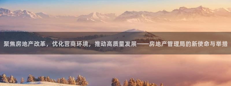 新宝5平台登录注册：聚焦房地产改革，优化营商环境，推动高质量