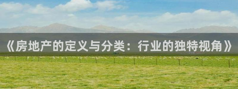 新宝5开好：《房地产的定义与分类：行业的独特视角》
